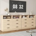 thumbnail image 5 of Frmobepts Wood Dresser for Bedroom, 6 Drawer Dresser with Open Storage Cubby, Light Oak, 5 of 9