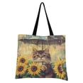 thumbnail image 4 of Canvas Tote Bag for Women Girls Design Print Sunny Umbrella Paws Tote, 4 of 8