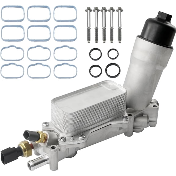 926-959 Upgrade Aluminum Engine Oil Cooler Oil Filter Housing for 2011-2016 Jeep Wrangler Grand Cherokee Dodge Challenger Charger Journey Caravan Durango Chrysler 200 300 Town Country Ram 3.6L 926-87