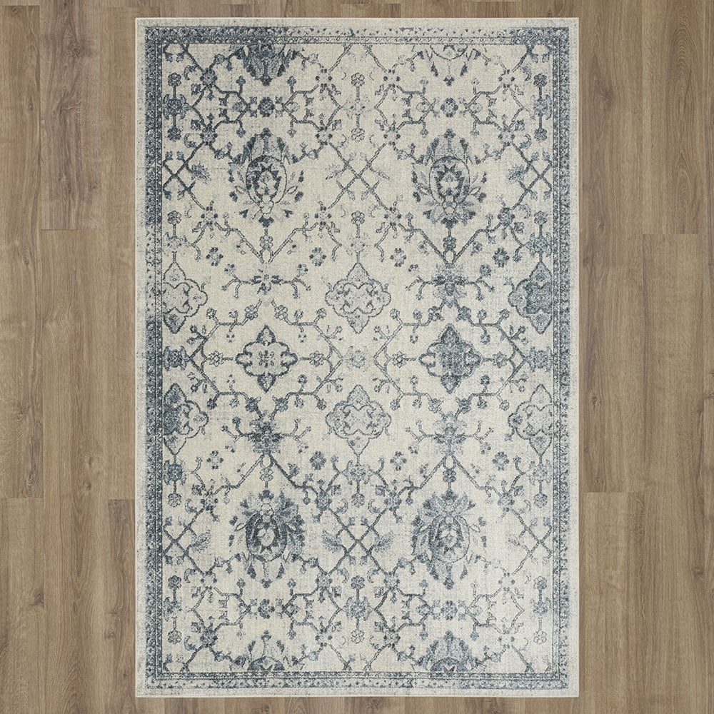 Mohawk Home Arete Floral Indoor Polyester Area Rug, Blue, 5'3" x 8'