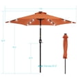 thumbnail image 3 of CHYVARY 7.5ft LED Patio Umbrella Round Market Outside Table Umbrella for Deck, Poolside and Patio, Park& Garden,Carrot orange, 3 of 9