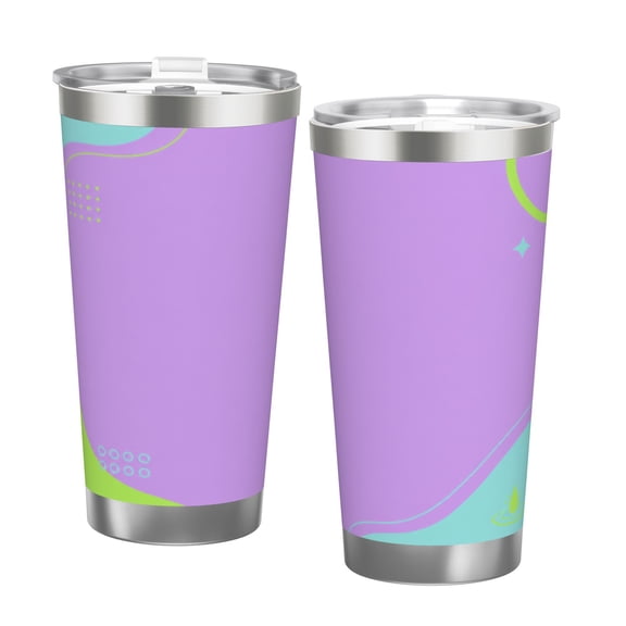 20oz Tumbler Pastel Abstract Gradient Travel Cup Stainless Steel Insulated Car Cup Coffee Cup Gift with Double Silver Rim