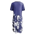 thumbnail image 4 of Robes Soleil Femmes Été Décontracté Manches Courtes Tunique Chemise Midi Robes d'Été pour Femmes Imprimé Marguerites Robe Grande Taille pour Femmes Col Robe de Collation des Grades, 4 of 5