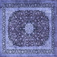 thumbnail image 1 of Ahgly Company Machine Washable Indoor Square Persian Blue Traditional Area Rugs, 7' Square, 1 of 4