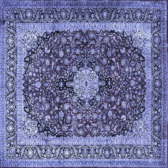 Ahgly Company Machine Washable Indoor Square Persian Blue Traditional Area Rugs, 7' Square