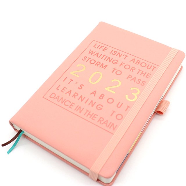 January to December 2023 Planner School Spiral Planner Notebook with Tabs Bookmark Notes Pocket Pink