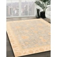thumbnail image 3 of Ahgly Company Machine Washable Indoor Round Abstract Deep Peach Orange Area Rugs, 7' Round, 3 of 7