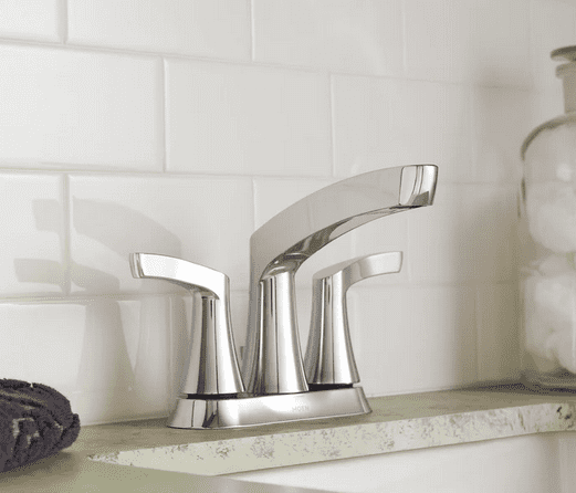 Moen WS84633 Danika Two-Handle High Arc Bathroom Faucet, Chrome