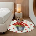 thumbnail image 2 of Red Tulip Flowers Round Area Rug 4Ft Washable Circle Rugs for Bedroom Dining Room, Spring Floral Vintage Drum Country Blue Non-Slip Carpet Floor Mats Indoor Outdoor Carpet Runner Aesthetic Home Decor, 2 of 8