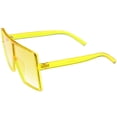 thumbnail image 3 of Super Oversize Translucent Square Sunglasses Flat Top Color Tinted Flat Lens 69mm (Yellow), 3 of 4