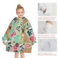 thumbnail image 6 of Boxer Dog and Flower Florals Blanket Hoodies for Kids 6-13YR Oversize Wearable Blanket Hoodies for Boys Girls Teens, 6 of 7