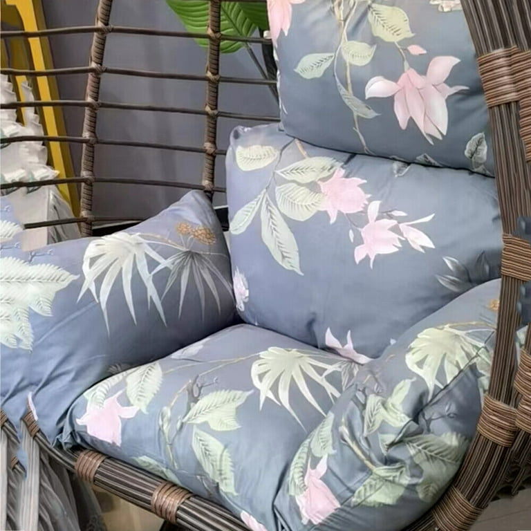 TOPCHANCES Hanging Chair Cushions for Egg Chair Patio Chair Cushion Washable Swing Chair Cushion Garden Hanging Basket Chair Seat Pad Gray Flower Walmart