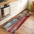 thumbnail image 3 of Farm Sheep Animal Washable Runner Rugs 2'x6', Vintage Red Truck Daisy Brown Tree House Low Pile Throw Entryway Rug Non-Slip Sturdy Edge Binding Carpet for Indoor Bedside Entrance Bedside, 3 of 9