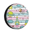 thumbnail image 1 of Fotbe Space Doodle Funda de Llanta de Repuesto con Estampado, Engrosada, Ajuste Universal para Jeep, Remolque, RV, SUV, Camión-17 inch, 1 of 6