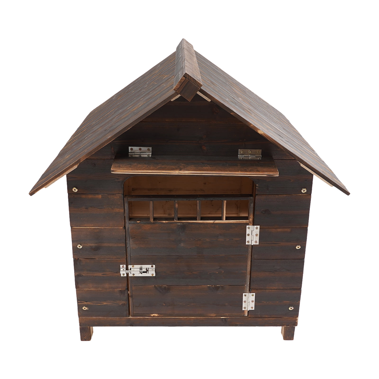 Wildnix Doghouse, Brown with Raised Bottom for Stability, Freestanding Design, Ideal for Dogs Up to 38.58lbs, Easy to Clean and Install for Indoor/Outdoor Use