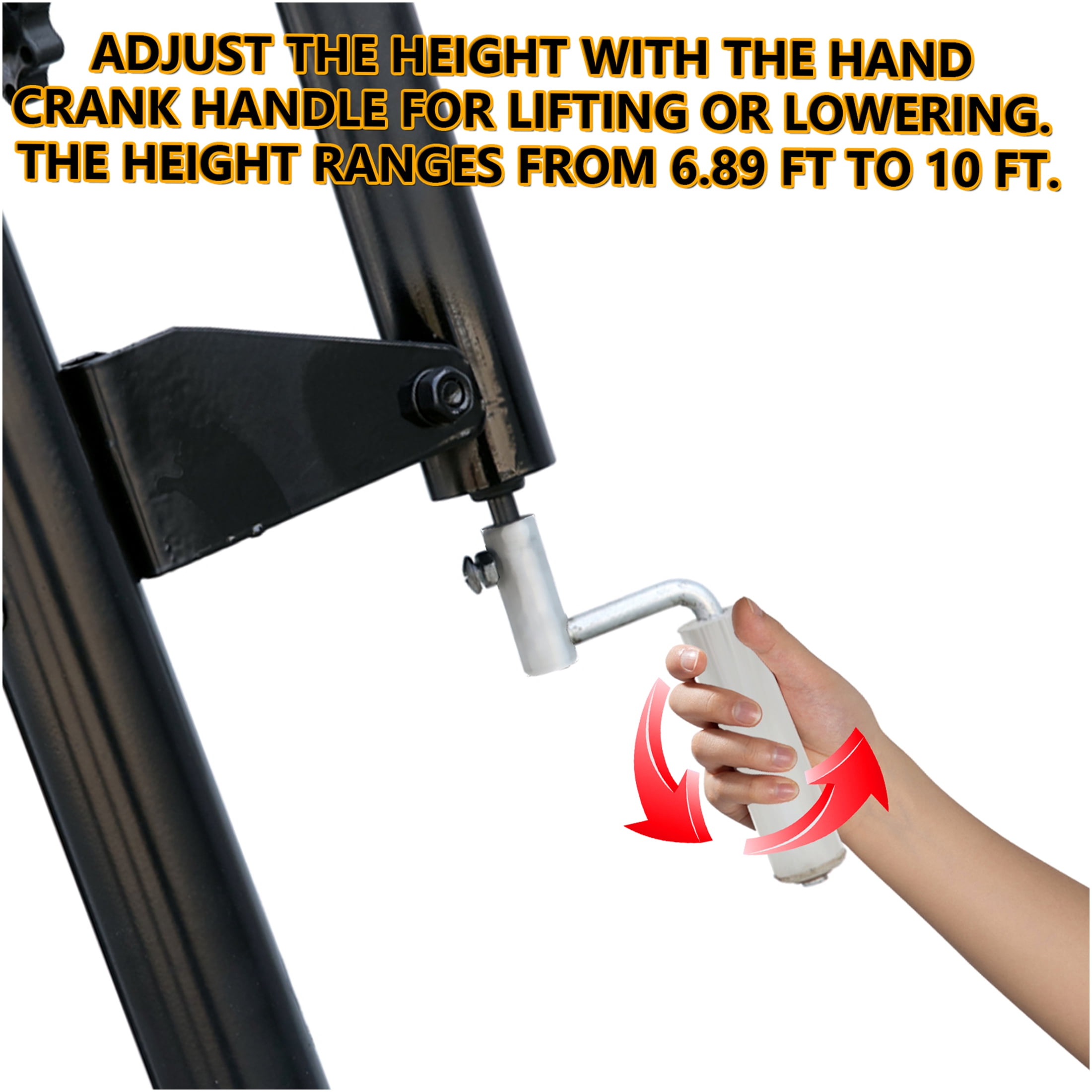 JERFIT Adjustable Height Portable Basketball Hoop for Kids & Adults, 34" Shatterproof Backboard with Wheels, Indoor Outdoor Basketball Goal with Water/Sand Base, Youth Play System