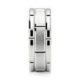 thumbnail image 5 of Tungsten Rings for Men Wedding Band White Gold Brick Pattern Rhodium Plated Size 6-16 (Tungsten, 15), 5 of 6