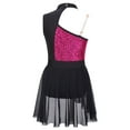 thumbnail image 2 of Raenseen Robe de Ballet Sans Manches pour Filles Épaules Dénudées Style Patchwork à Sequins Rose Vif 8, 2 of 7