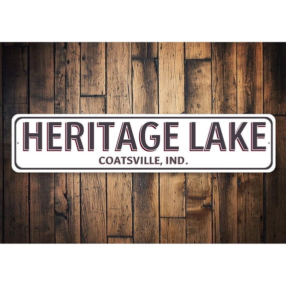 Lake House City State Novelty Decor, Metal Wall Sign - 4x18 Inches