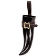 thumbnail image 4 of Mythrojan THE LOYAL SOLDIER - Viking Drinking Horn with Brown Leather holder Authentic Medieval Inspired Viking Wine/Mead Mug – Polished Finish, 4 of 5