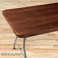 thumbnail image 2 of Wood Grain Vinyl Elasticized Banquet Table Cover, Soft Fleece Back, Indoor Décor - Measures 48" x 24" Oblong, Mahogany, 2 of 4