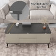 thumbnail image 4 of Lift Top Coffee Table, 3-in-1 Multi-Functional Center Table with 4 Stools, Space Saving Folding Dining Table Coffee Table with Hidden Storage, Convertible Coffee Table to Dining Table for Living Room, 4 of 9