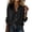 Black, variant on Womens Office Tops Point Collar Long Sleeve Crinkled Cotton Linen Roll Tab T Shirts Lightweight Casual Summer Blouses Army Green L