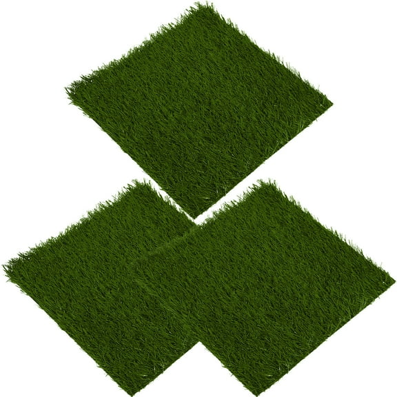 FRCOLOR  3 Pcs Artificial Grass Washable Chicken Coop Bedding Mat
