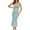 Floral Blue Green, variant on Women's Summer Floral Midi Tank Dress Sleeveless Strappy Ruffle Hem Smocked Bodycon Dresses
