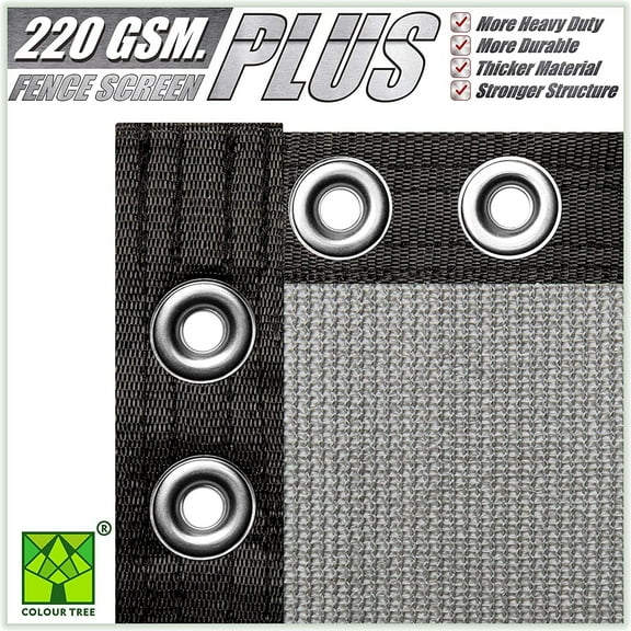 ColourTree Gray 4' x 50' Plus Extra Heavy Duty Fence Screen Privacy Screen - Commercial Grade 220 GSM - Heavy Duty - 3 Years Warranty