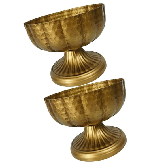 FEAMOS Vintage Vases,Elegant Iron Compote Bowl Vases Set Of 2 Vintage Designs Accessory For Wedding Centerpieces And Home Decoration