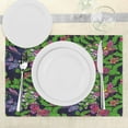 thumbnail image 3 of Ambesonne Flower Place Mats Set of 4, Tropical Vivid Petal, Standard Size, Navy Blue Fern Green, 3 of 6