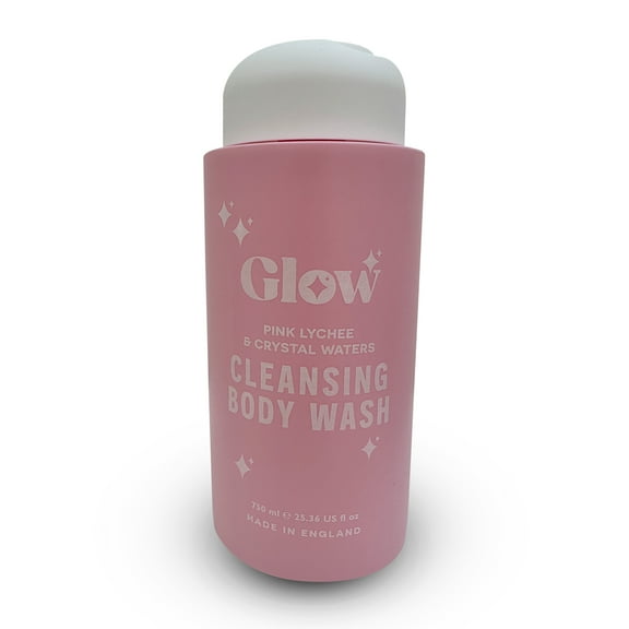 Glow Cleansing Body Wash – Pink Lychee & Crystal Waters, 750 ml / 25.36 fl oz – Refreshing Fragrance, Skin-Softening Formula, Made in England