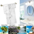 thumbnail image 4 of GZHJMY 3D Beautiful White Marble Print Soft Luxury Decorative Set of 3 Towels, 1 Bath Towel+1 Hand Towel+1 Washcloth, Multipurpose for Bathroom, Hotel, Gym, Spa and Beach, 4 of 5