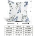thumbnail image 5 of Blue and White Throw Pillow Covers 20x20 Inch Set of 2 Blue and Gray Leaves Pillow Covers Grey Leaf Flower Decorative Outdoor Pillowscase Linen Square Cushion Covers for Sofa Couch Home Decor, 5 of 6