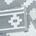 thumbnail image 2 of Playa Rug Reversible Indoor/Outdoor 100% Recycled Plastic Floor Mat/Rug - Weather, Water, Stain, Fade and UV Resistant - Milan- Gray & White (4'x6'), 2 of 6