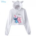 thumbnail image 1 of Disney Lilo Stitch Funny Print Hoodies Oversized Streetwear Fashion Cool Black Drawstring Short Crop Hoodie Women Cat Ears HoodXXL Gao Jinjia LED, 1 of 2