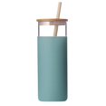 thumbnail image 2 of Cheers.US 500ml Glass Water Bottle with Straw and Lid,Bamboo Lids Water Tumbler, Iced Coffee Cup Reusable, Wide Mouth Smoothies Cup, 2 of 6