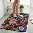 thumbnail image 2 of 1pc Dark Multicolored Floral Bathroom Rug Bathroom Decor and Accessories- Durable,Anti Slip,And Quick Drying,Suitable For Indoor/outdoor Use - Perfect For Bathrooms,Bedrooms,Kitchens, 2 of 9