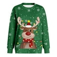 thumbnail image 5 of TTUHYWXI 2025 Womens Ugly Christmas Sweatshirt Funny Cute Xmas Tree Reindeer Snowman Tops Long Sleeve Crewneck Sweater (Green, XXL), 5 of 5