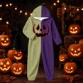 thumbnail image 5 of Halloween Onesie Adult Pumpkin Hooded Pajamas for Women Men, Flannel Long Sleeve Loose Fit Jumpsuit, Warm Casual Loungewear for Fall Winter Home Wear, 5 of 6