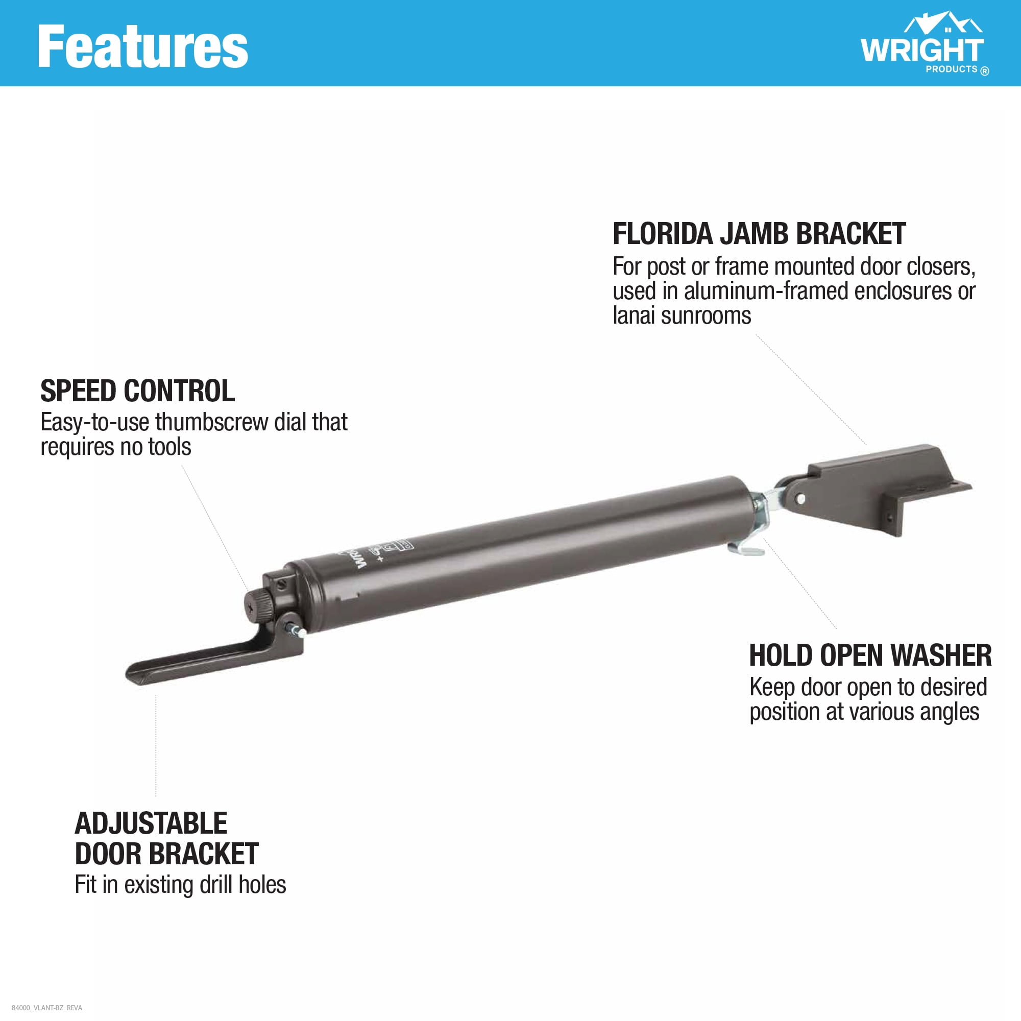 Wright Products Lanai Closer and Latch Combo, Bronze