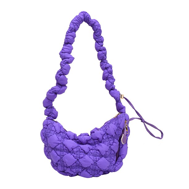 Bolsas de vagabundo para mujer, bolsa de pecho de ocio acolchada coreana, bolso de mano (púrpura) Likrtyny Para Estrenar