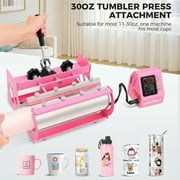 Adnoom Heat Press 15x15, 5 in 1 Multifunctional Shirt Press Machine Combo, 360° Swing Away Heat Transfer Sublimation with LED Display for T-shirts Mugs Hat Plate Cap Pink