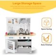 thumbnail image 3 of Play Kitchen para Kids cm de Profundidade Madera Kids Play Kitchen Playset Chef Pretend Play Set para Toddlers con Real Lights & Sounds Boys, 3 of 7
