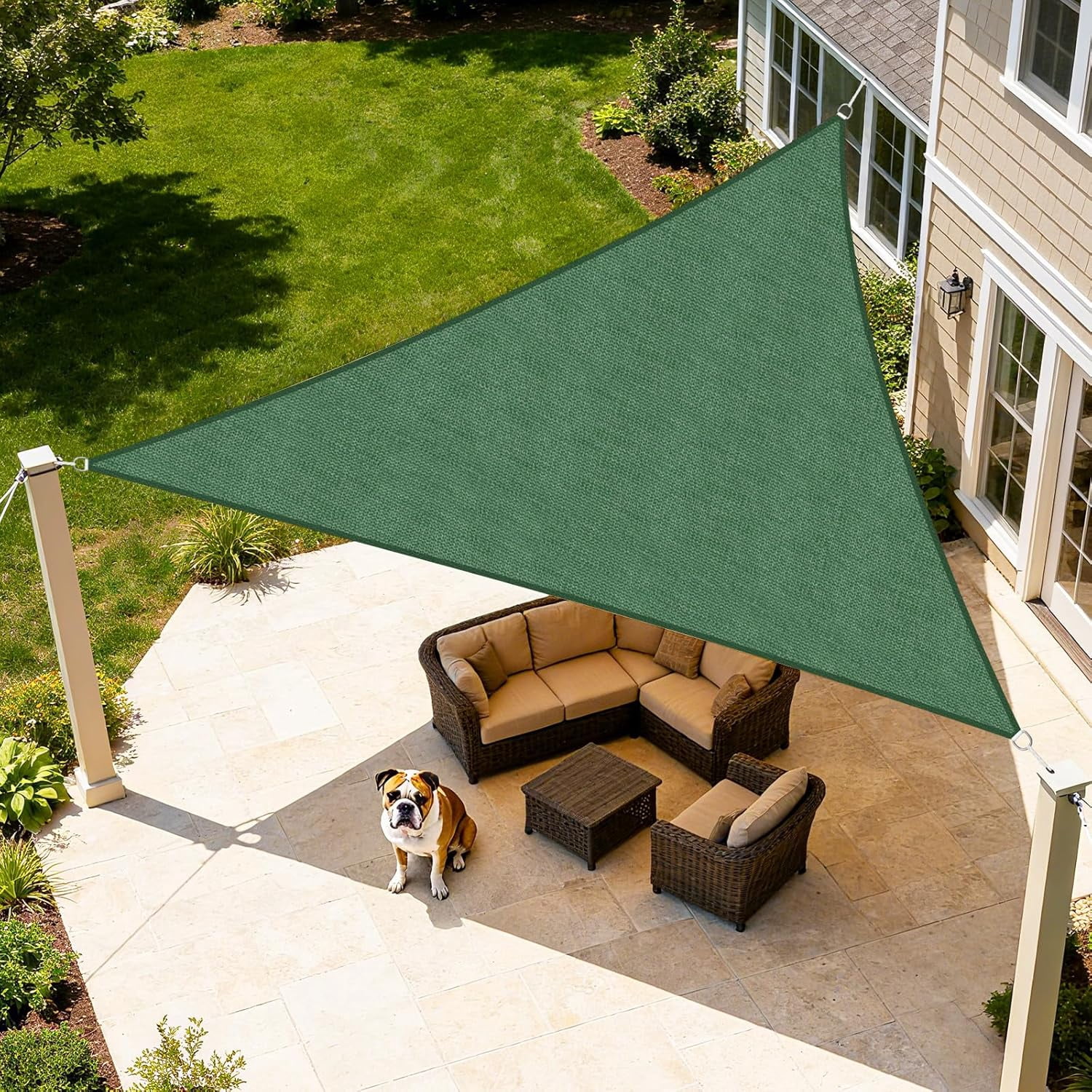 12'X12'X12' HDPE Sunshade Sail, Dark Green