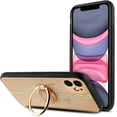 thumbnail image 3 of for iPhone 12 / 12 Pro 6.1 inch Ring Cute Glitter Phone Case Slip Guard Grids Pattern Kickstand Hybrid Slim Shock Bumper Cover, 3 of 4