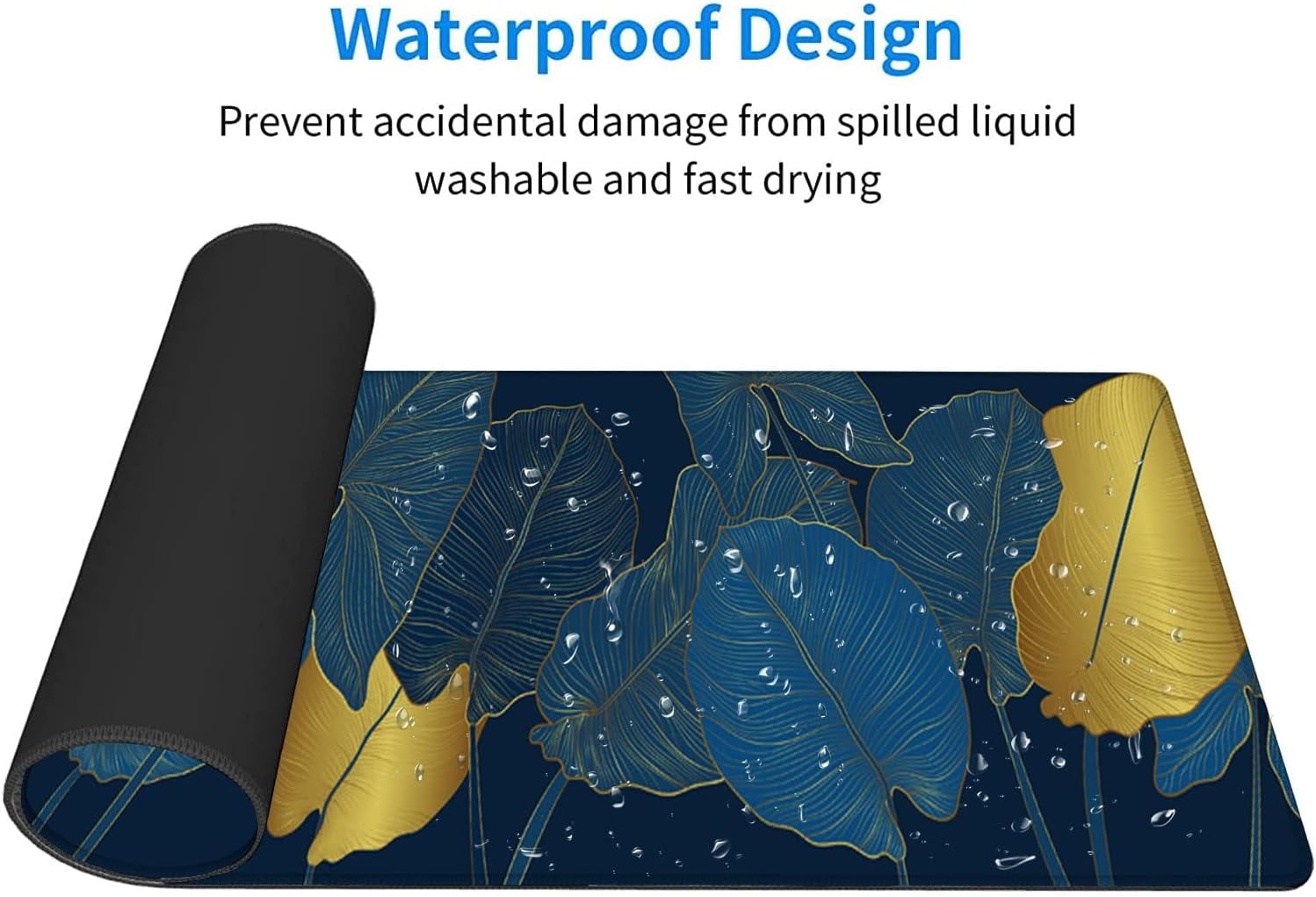 Large Mouse Pad,Golden Philodendron and Monstera Plant Large XL Desk Mat Extended Waterproof Mouse Mat with Stitched Edges and Non-Slip Base for Office Gaming Home 31.5 X 11.8 Inch