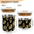 thumbnail image 3 of Golden Cheetah Leopard Print Airtight Coffee Bean Canister 17oz Food Storage Containers with Lids For Gournd, Tea, Sugar, Flour, Rice, Cereal, Candy Cookie Jar, 3 of 8