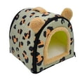 thumbnail image 4 of TOOYFUL 2 in 1 Foldable Pet House Cat Bed Semi Enclosed Convertible Hideaway Suitable for All Seasons with Removable Washable Cushion green 35x29x29cm, 4 of 10